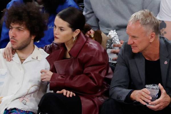 Selena Gomez and 'Only Murders' guest star Sting have courtside reunion
