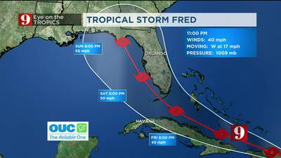 Tropical Storm Fred develops south of Puerto Rico, bringing potential for more rain to Florida